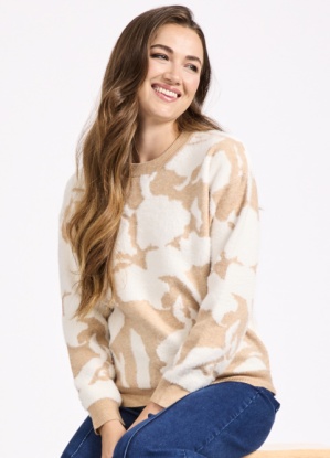 Mudflower Floral Silhouette Fluffy Jumper